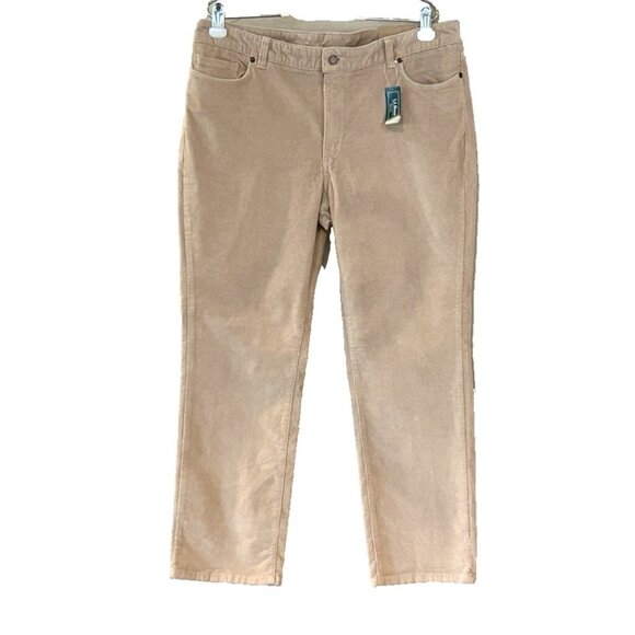 LL Bean Corduroy Pants Women's Favorite Fit Casco Cords Twig Straight Leg 16 Pet - Picture 1 of 7